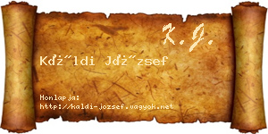 Káldi József névjegykártya